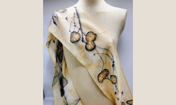 Natural Textile Dyes: Botanical Print Silk Scarf