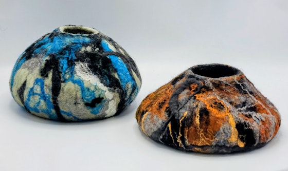 Wet Felting with Mixed Materials: Nuno Felted Vessels