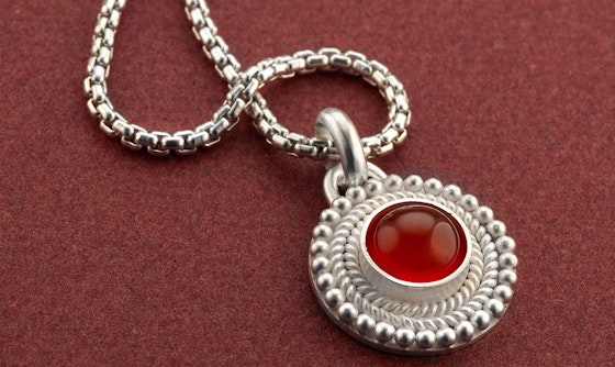 Silver Pendant with Granules