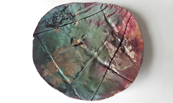 Torch Fired Enamel Textured Pendant