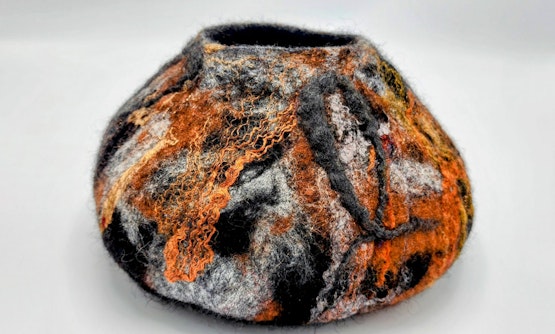 Wet Felting with Mixed Materials: Nuno Felted Vessels